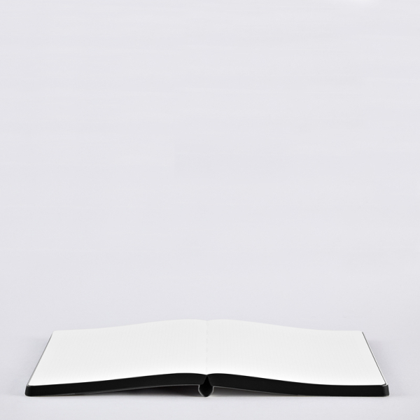 Nuuna, Notebook, Flex cover from recyceltem leather doted pages , black& white, HALF FULL, open